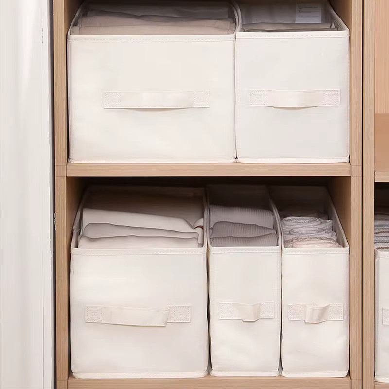 Meltset Kleidung Lagerungskorb aus Stoff in Weiß zur Organisation von Unterwäsche und Socken - Bild 2