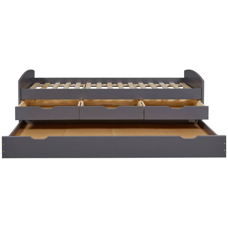 Funktionsbett Lena von Inter Link aus Massivholz mit Schubladen in Grau, B/L: 90 x 200 cm - Bild 5