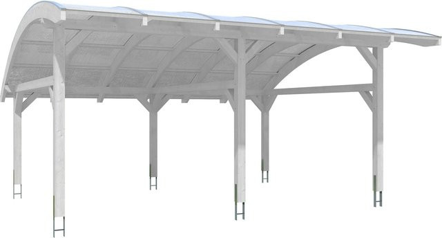 Skan Holz Carport Schwaben aus Holz mit Polycarbonat Doppelstegplatten in Weiß, B: 648 cm, T: 630 cm - Bild 1
