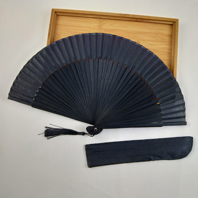 Faltbarer Handventilator im chinesischen Stil für Männer in Schwarz - Bild 1