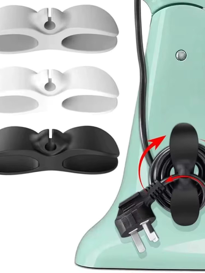 Ganizer Stromkabel-Organizer aus Gummi, 4 Stück selbstklebende Kabelklemmen in Weiß für elektrische Geräte und Ladekabel - Bild 7