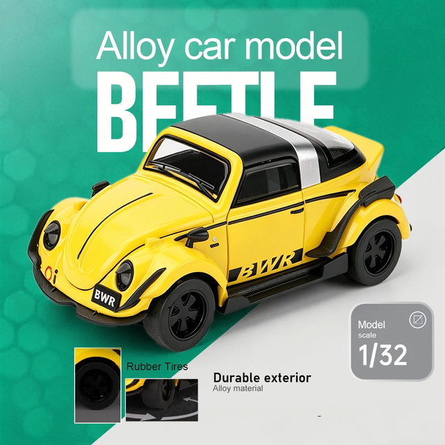 RMZ city Käfer Auto Miniaturmodell, 1:32, mit Licht und Sound, Rückziehfunktion - Bild 1