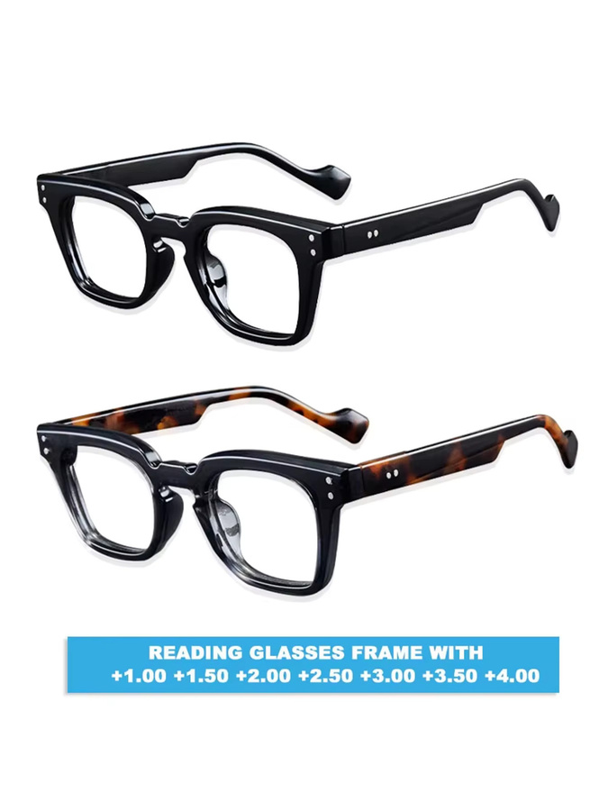 Hindfield Lesebrille, quadratisch, Vollrand, Kunststoff, Schwarz, Schildpatt-Optik - Bild 2