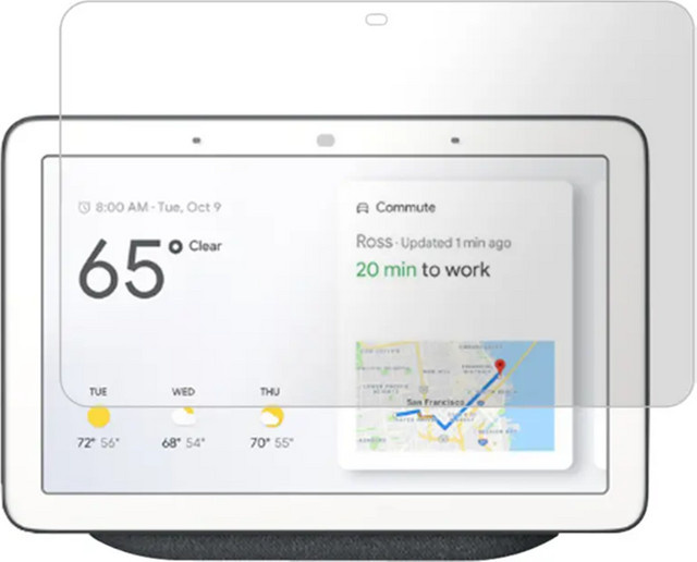 Google Displayschutzfolie aus gehärtetem Glas für Nest Hub Max 10 Zoll, transparent, HD klar und blasenfrei - Bild 1
