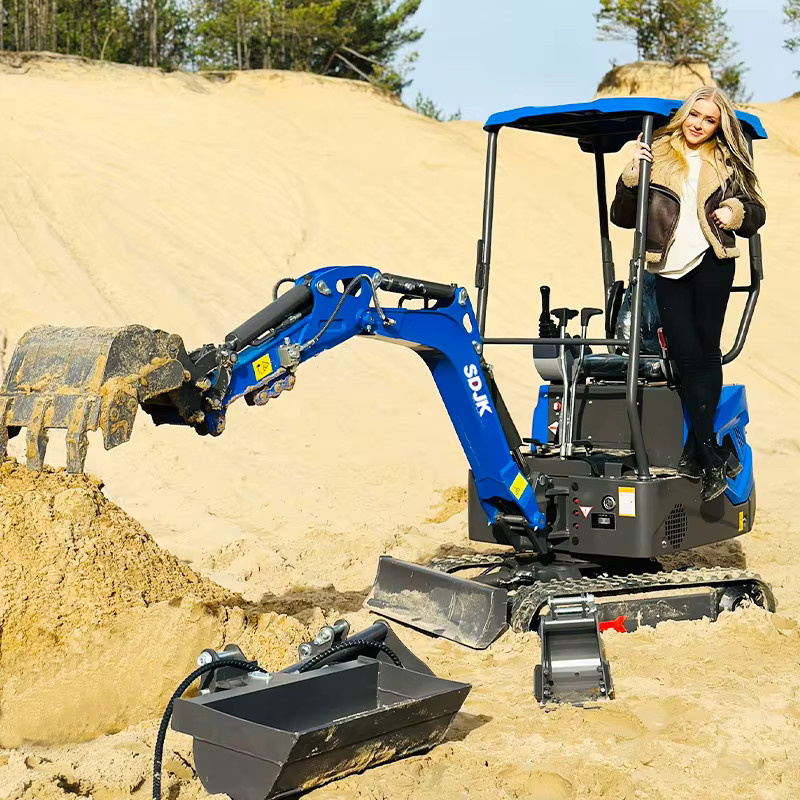 SDJK Multifunktionaler Mini-Bagger mit Kettenlaufwerk für Landwirtschaft und Garten - Bild 2