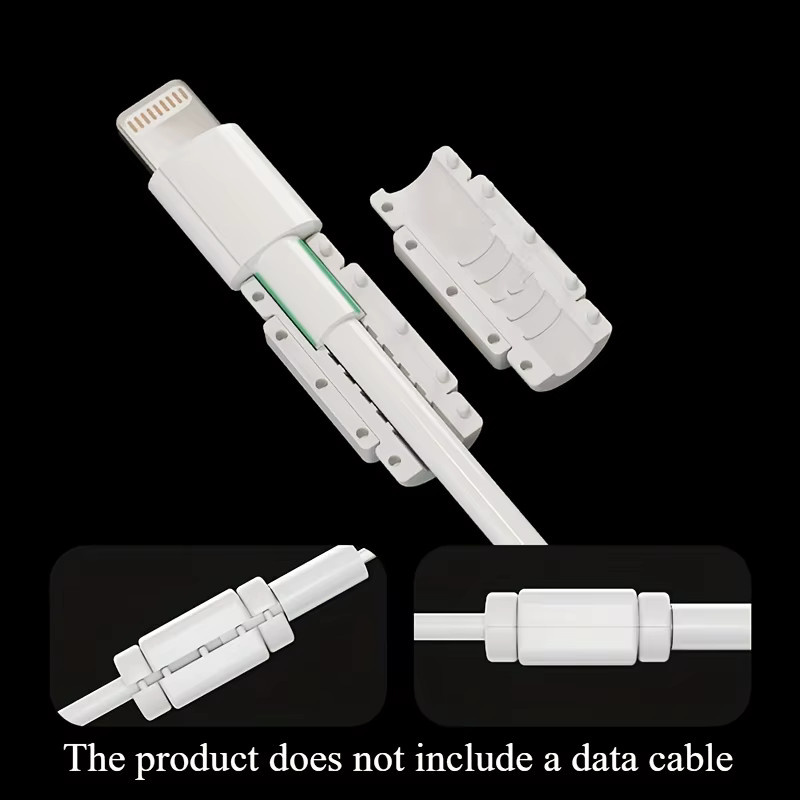 4 Stück PVC-Kabelschutz in Weiß für USB-A und USB-C Ladekabel und Datenkabel - Bild 1