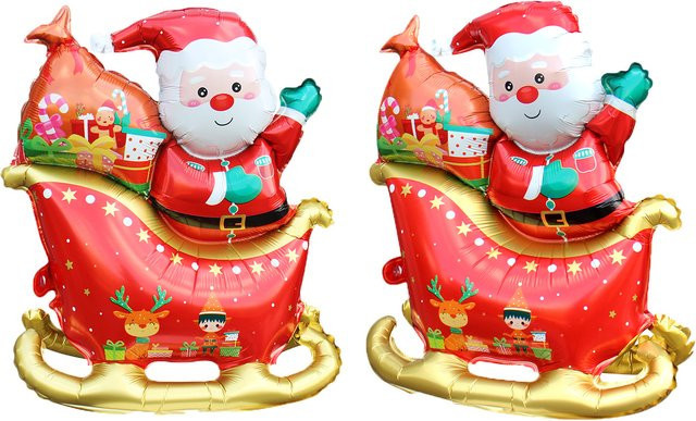 KUKUZHU Weihnachtsballons Set mit Weihnachtsmann und Lebkuchenmann als Aluminiumfolienballons für deine Weihnachtsdekoration in Rot - Bild 1