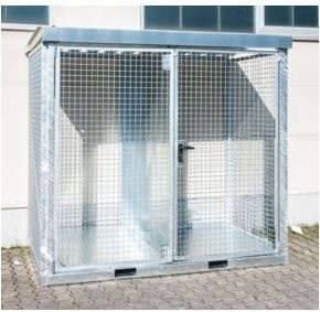 Bauer Südlohn Gasflaschen-Container GFC-E Typ M3 in Silber, H 226,0 cm x B 157,5 cm x T 253,5 cm - Bild 1