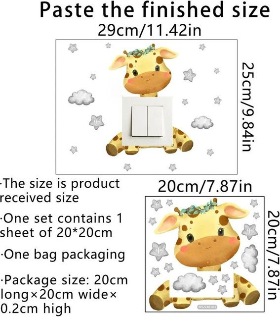 Selbstklebende Wandaufkleber mit Tier- und Sternmotiven für Kinderzimmer von Love Home Garden in Mehrfarbig - Bild 1