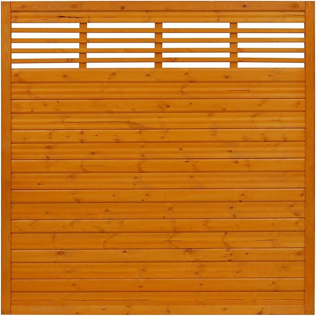 Sichtschutzzaun Element Nicea von Andrewex aus Kiefernholz in Braun, 3-fach lasiert, B/H: 180 x 180 cm - Bild 1