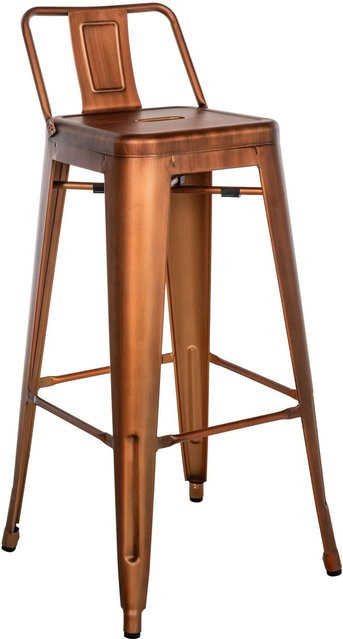 DELUKE Barhocker LEKEL Barstuhl aus Metall in Kupfer im Industrial-Stil, B/T/H: 44 x 43 x 96 cm - Bild 1