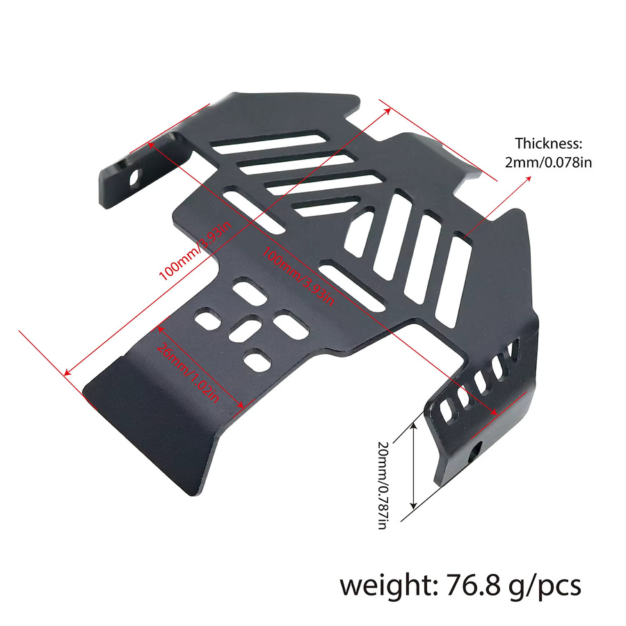 FACSNY Edelstahl-Chassis-Schutzplatte, Unterfahrschutz, Batterieschutz, Metall, Schwarz - Bild 2