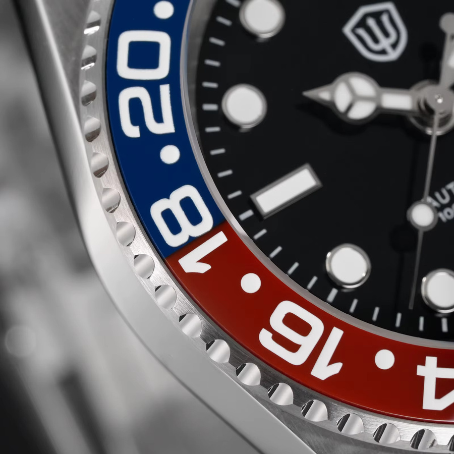 Watchdives GMT-Taucheruhr, Automatik, Edelstahl, Saphirglas, 30 ATM, Unisex - Bild 4
