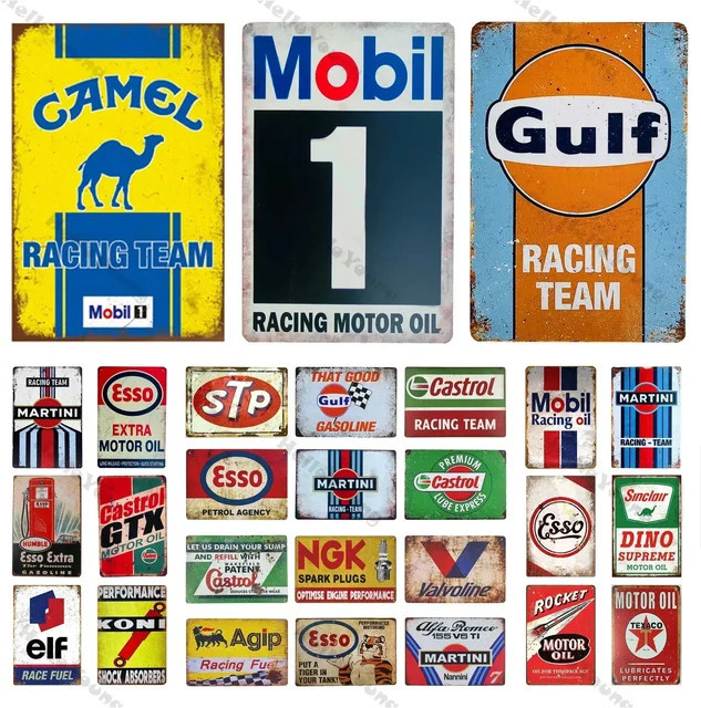 Esso Camel Racing Motor Oil Wandskulptur aus Metall im Vintage-Stil - Bild 1