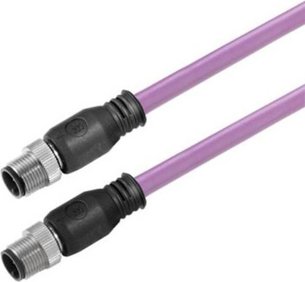 Weidmüller Sensor-Aktor-Datensteckverbinder M12 Stecker gerade Buchse gerade 5,00 m lila - Bild 1