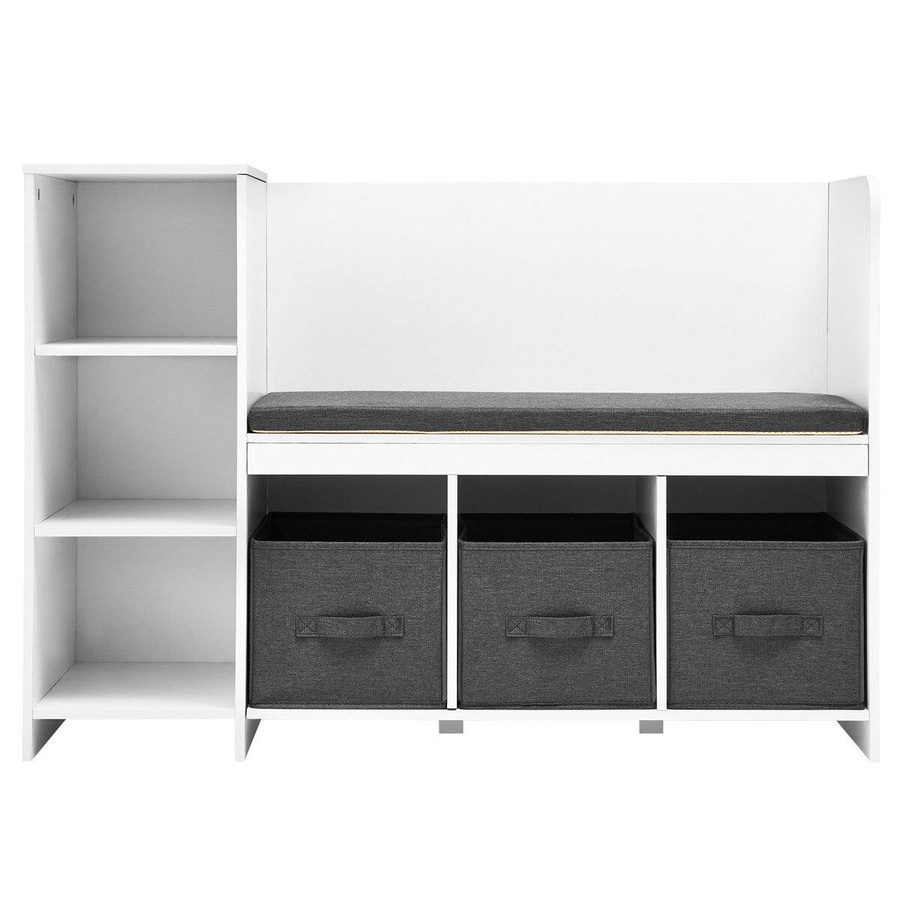 Buying Solutions MB Kinder Lese-Ecke Bank mit 6 Fächern und Sitzkissen in Weiß - Bild 2
