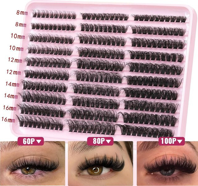 HBZGTLAD Cluster-Wimpernverlängerung, 300 Stück, Black, natürlich - Bild 1