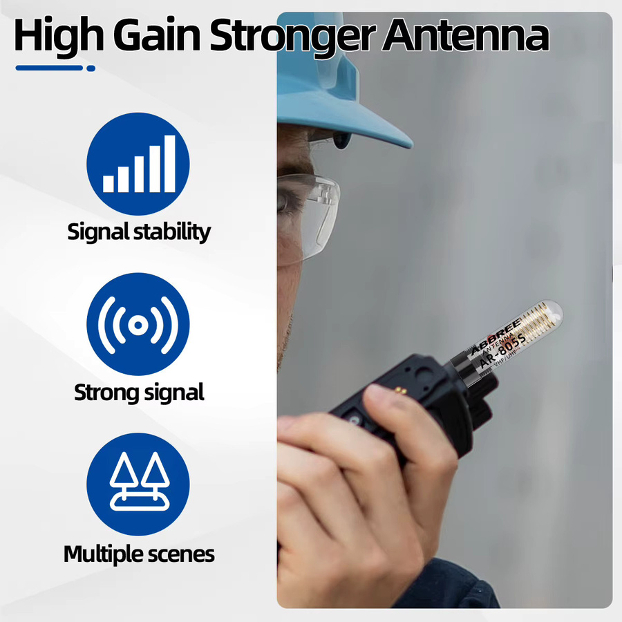 ABBREE AR-805S Mini Walkie-Talkie-Antenne mit SMA-Buchse, Dual-Band High-Gain Antenne in Schwarz für Baofeng UV-5R, Mini UV-21 PRO und BF-888S Ham Radio - Bild 5