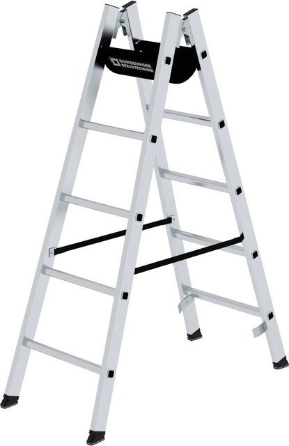 PROREGAL Sprossen-Stehleiter mit 2 x 5 Sprossen in Silber - Bild 1
