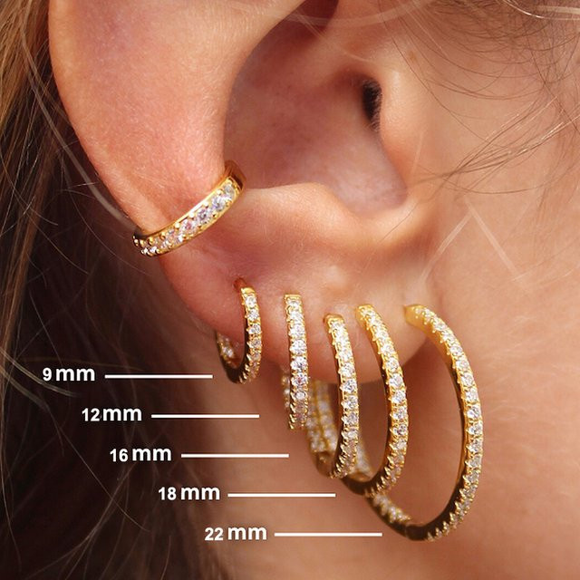 Yuedane Huggie Creolen Edelstahl, Zirkonia, Damen - Bild 1
