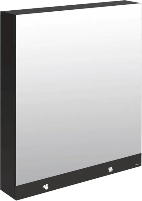 Delabie Spiegel-Kombi 800 elektrisch mit Seifenspender und Händetrockner aus Edelstahl in Schwarz Matt, B: 80,0 cm, H: 39,0 cm, T: 22,3 cm - Bild 1