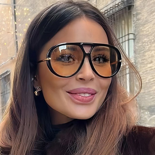 SEVENT PEOPLE Sonnenbrille, oval, Vollrand, Metall, schwarz, Damen - Bild 1