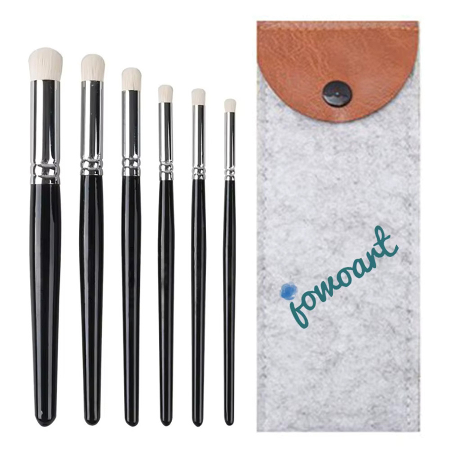 6-teiliges Jowoart Trockenpinsel-Set aus schwarzem Wollhaar für Ölgemälde und Aquarellmalerei - Bild 5