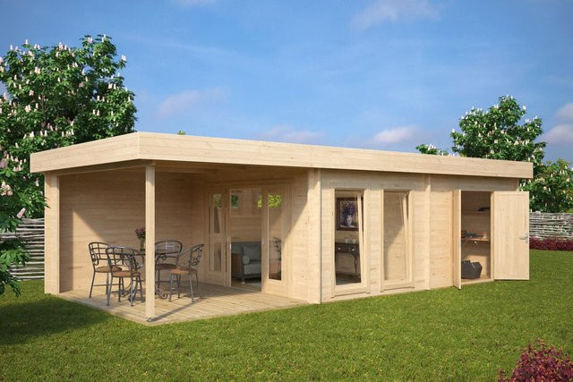 Gartenhaus Rio mit Schuppen und Terrasse, B/T/H: 9 x 4 m - Bild 1