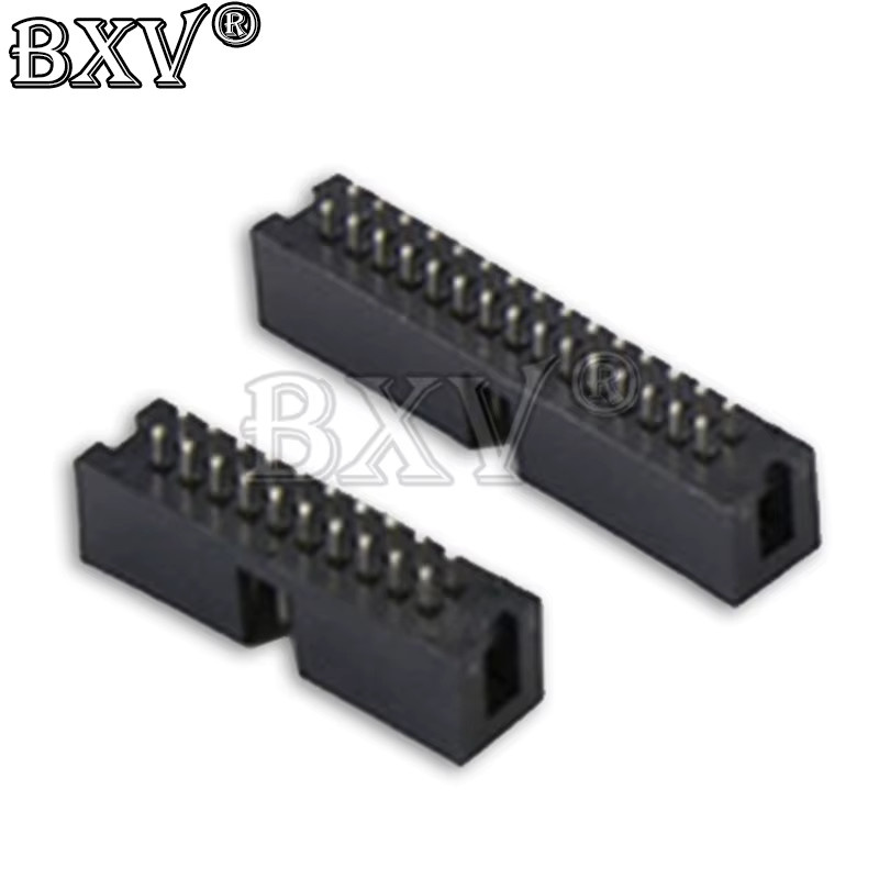 BXV IDC Box Header DC3 Durchgangsloch Pin gerade männlich ummantelt, 2,54 mm Rastermaß, Schwarz, 10 Stück - Bild 2