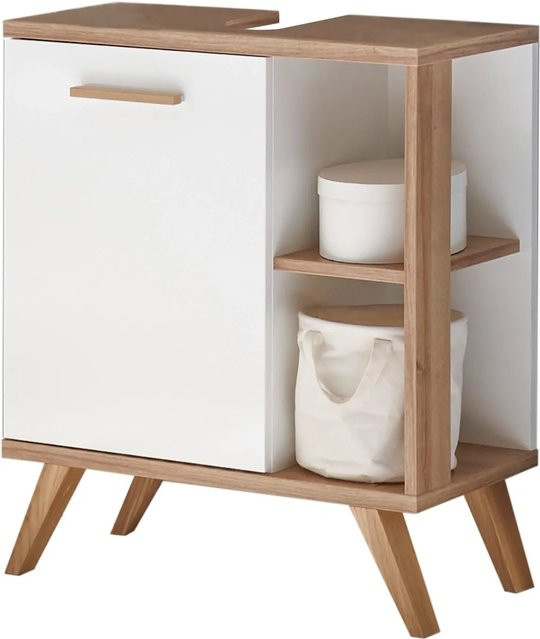 Pelipal Waschbeckenunterschrank Quickset 923 Weiß-Eiche B/T/H: 65 x 60,5 x 33 cm - Bild 1
