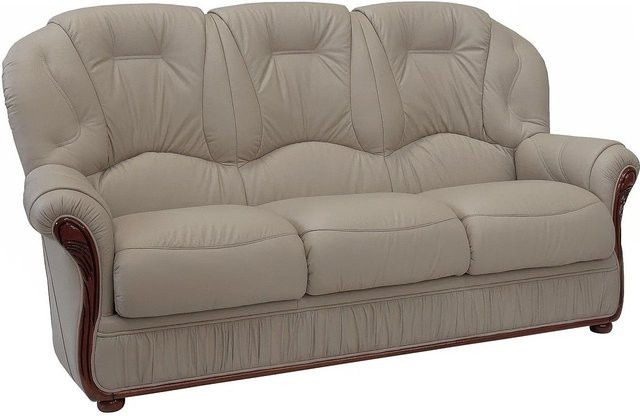 Vente-unique Sofa Daphne in Taupe mit Büffelleder, Breite: 183 cm - Bild 1