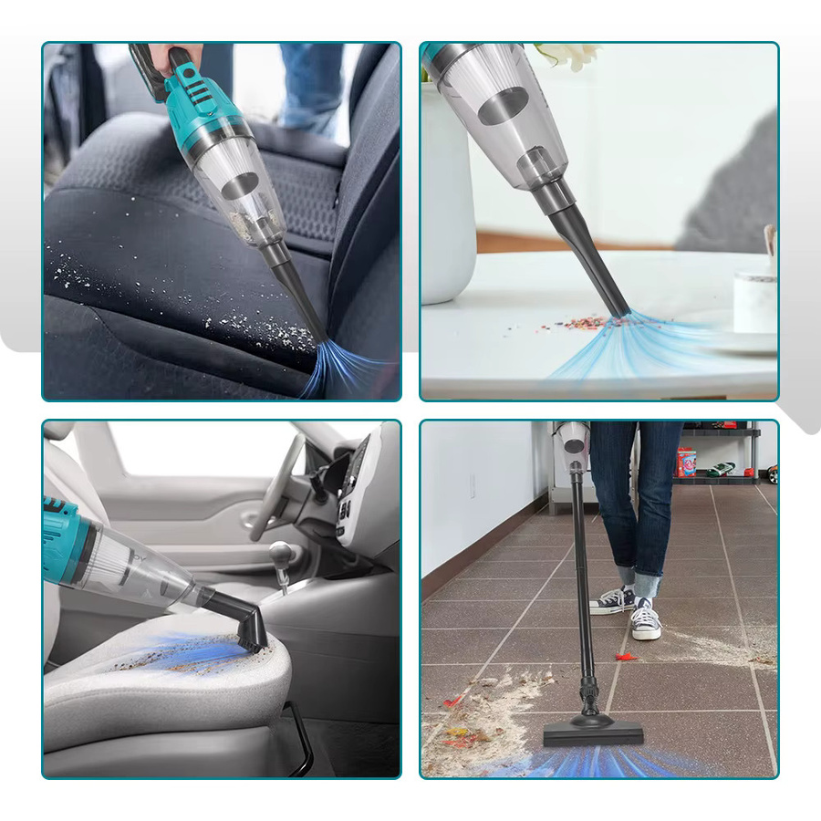 YOFIDRA 4in1 Akku Staubsauger 1500W 12KPA Drahtlos für Haus und Auto in Türkis mit 3 Filtern für Makita Akku - Bild 5