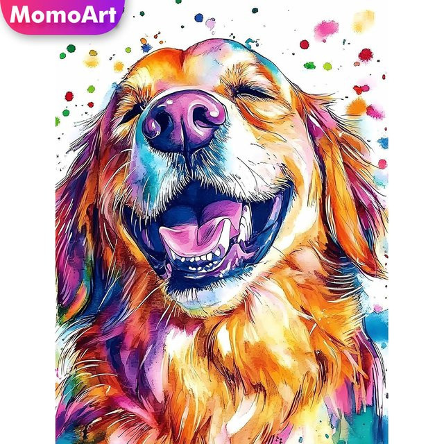 Momoart Hunde-Tier-Malerei, DIY Diamant-Mosaik, Handarbeit - Bild 1