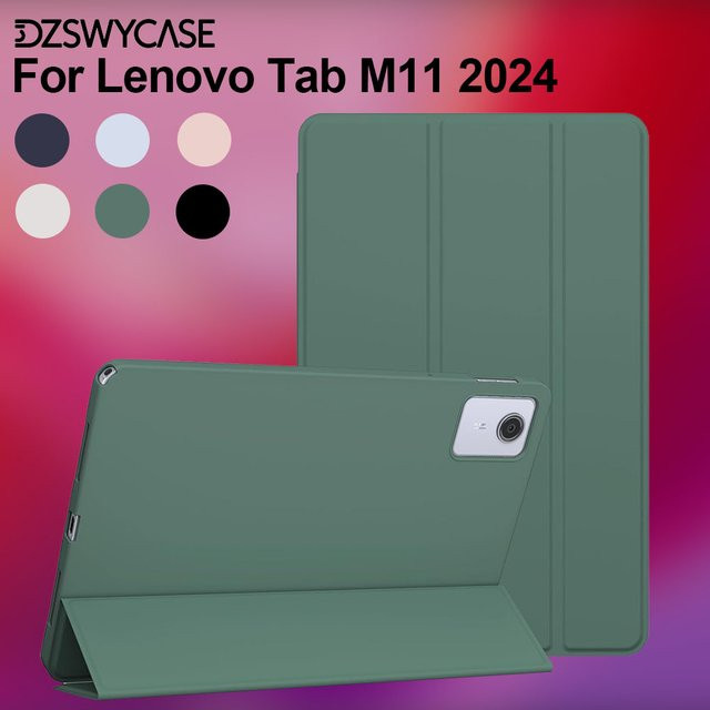 Lenovo Tab M11 2024 11 Zoll TB330FU Schutzhülle mit Tri-Fold Bracket und Magnetfunktion in Grün - Bild 1