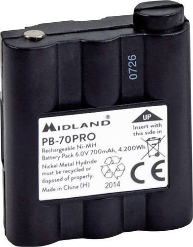 Midland Ersatz-Akku Li-Ion Pack, Schwarz, 700 mAh - Bild 1