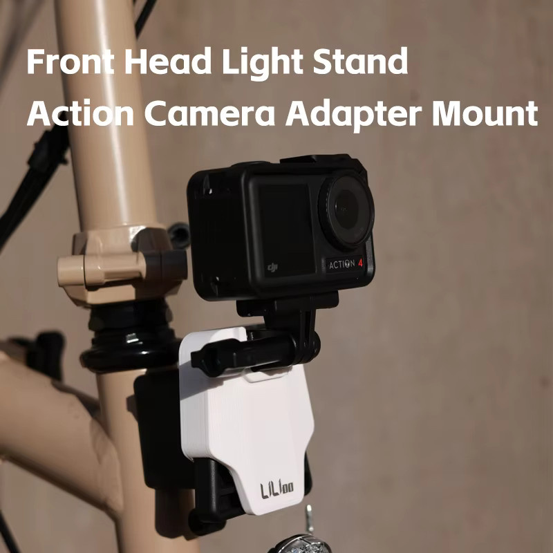 Tragbarer Klapprad-Lichtadapter und GoPro-Halterung aus PETG für Brompton Fahrräder in Schwarz und Orange - Bild 2