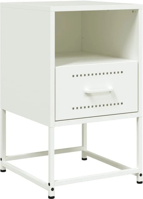 vidaXL Nachttisch aus Stahl in Weiß im Industrie-Stil, B/T/H: 36 x 39 x 60,5 cm - Bild 1