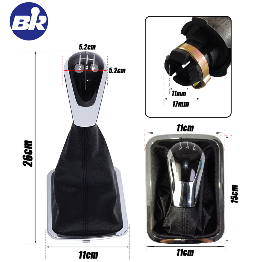 Schaltknauf für Geely Emgrand 7 EC7 EC715 EC718 E7 5-Gang, Schwarz - Bild 6