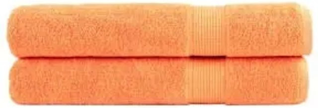 vidaXL Premium-Handtücher aus 100% Baumwolle, 2er-Set, Orange, B: 100 cm, H: 200 cm, 600 g/m2 - Bild 1