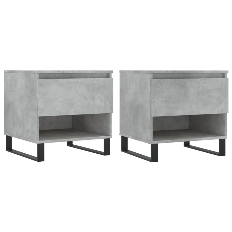 vidaXL Couchtisch Set 2 Stück modern in Betongrau aus Holzwerkstoff und Metall B/T/H: 50 x 46 x 50 cm - Bild 2