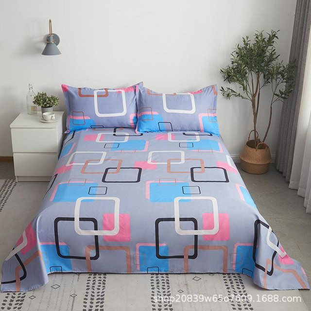Dreiteiliges Bettwäsche-Set mit bedrucktem Spannbettlaken und Kissenbezügen im Country-House-Stil, Farbe Grau, Material Baumwolle und Polyester, B/T: 90 x 230 cm - Bild 1