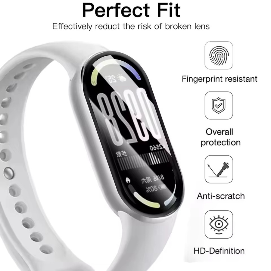 Flexible Displayschutzfolien für Xiaomi Mi Band 10 Smartwatch, transparent, kratzfest, HD-klar - Bild 3