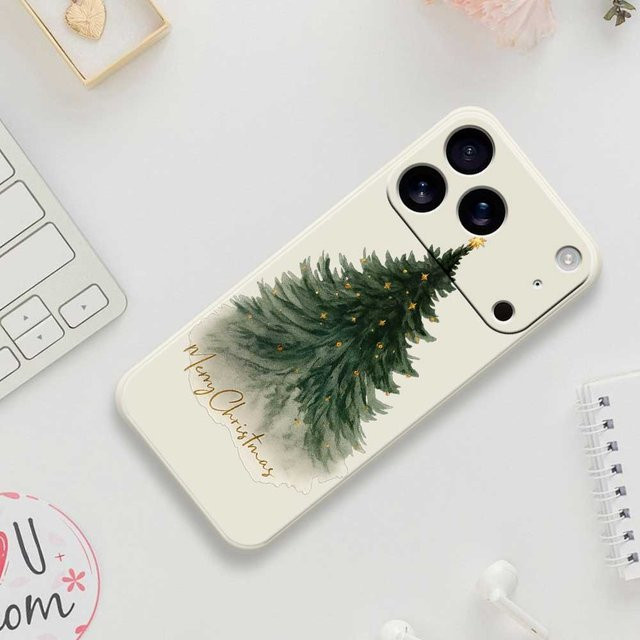 Silikon Soft Cover mit Weihnachtsbaum-Muster für Apple iPhone 11 bis iPhone 17 Pro Max, Multicolor - Bild 1