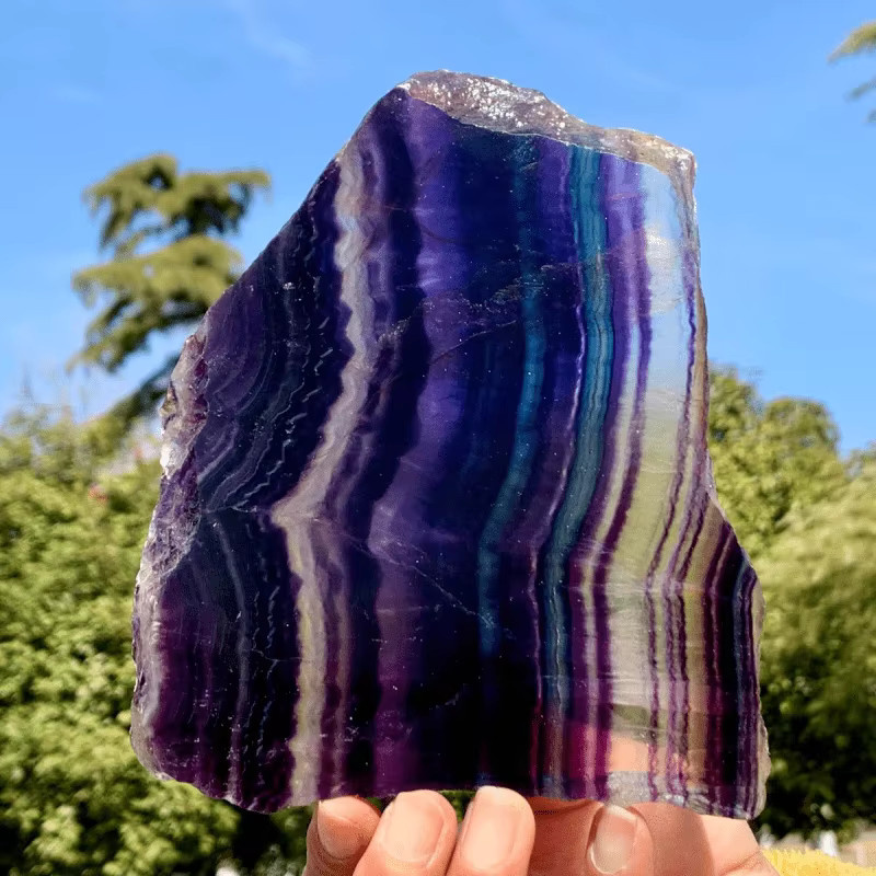 Natürliche Regenbogen-Fluorit-Kristallplatte von CrystalHola in Multicolour - Bild 3
