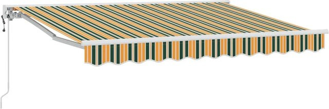 vidaXL Elektrische Ausziehbare Markise in Grün, Gelb und Weiß, B: 3 m, T: 2,5 m - Bild 1