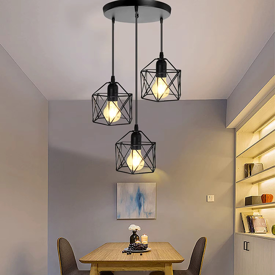 CANMEIJIA Moderne LED Pendelleuchte in Schwarz für Esszimmer und Küche mit E27 Fassung - Bild 2