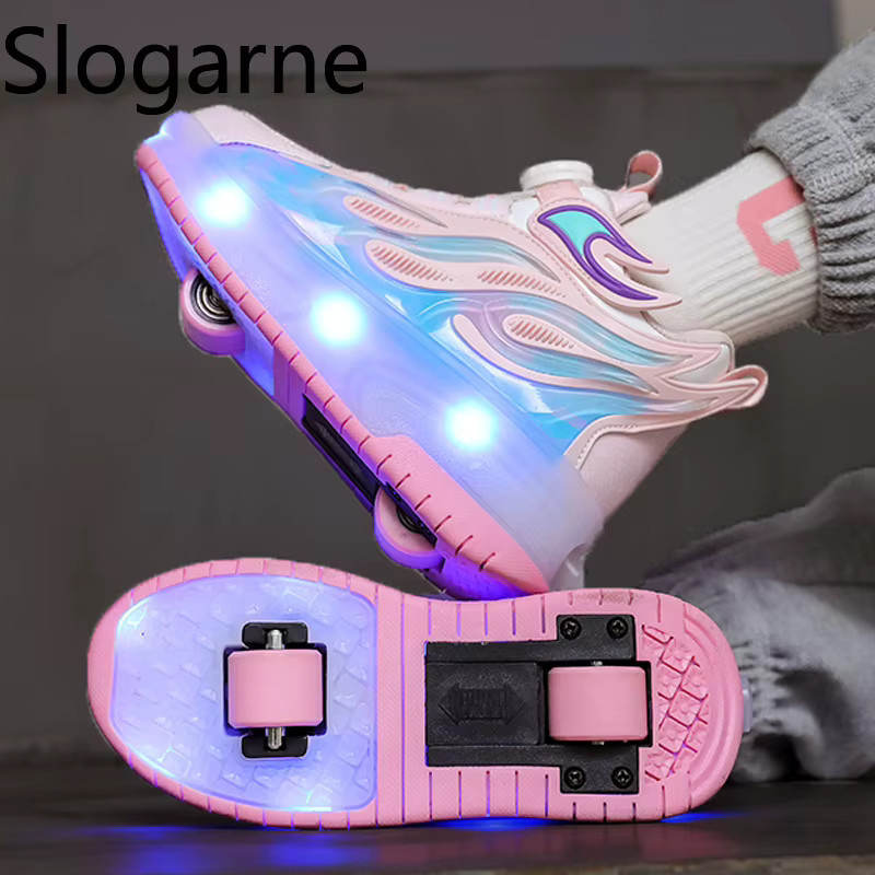 Slogarne Rollschuh-Sneaker, mit LED-Licht, Aufladbare Laufschuhe - Bild 1