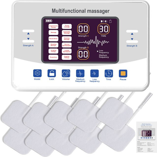 emsa EMS Elektrischer Muskelstimulator mit 12 Modi und TENS-Akupunkturfunktion als Ganzkörper-Massagegerät in Weiß - Bild 1