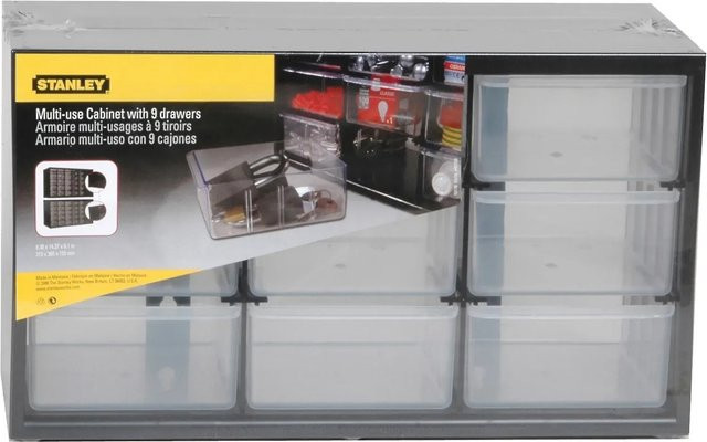 Stanley Kleinteilemagazin mit 9 Schubladen, Schwarz und Transparent, B/H/T: 36,5 x 21,3 x 15,5 cm - Bild 2