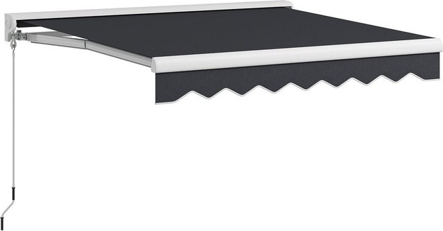 Outsunny Elektrische Gelenkarmmarkise in Grau mit Semi-Cassette aus Aluminium und Polyester, Breite: 250 cm, Höhe: 200 cm, Tiefe: 150 cm - Bild 1